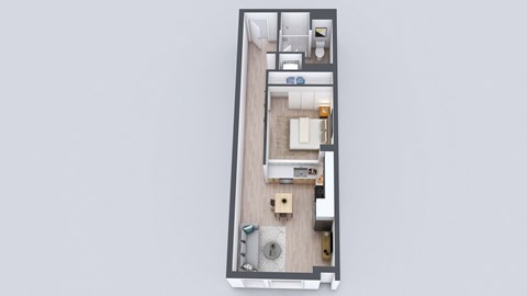 Kado NW One Bedroom One Bathroom U1 Floor Plan